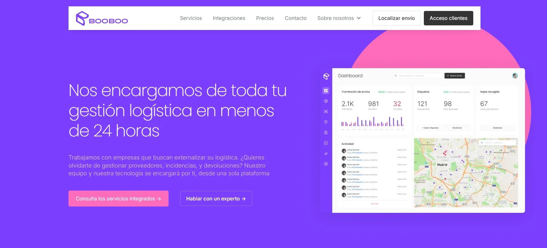 BooBoo, home page